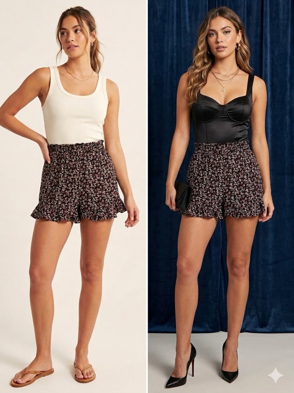 Flattering Hollister Floral Flowy Shorts, Size small